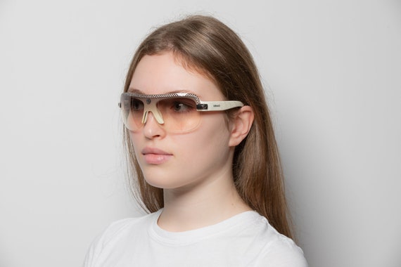 2000s VERSACE 4045-V small shield sunglasses whit… - image 3