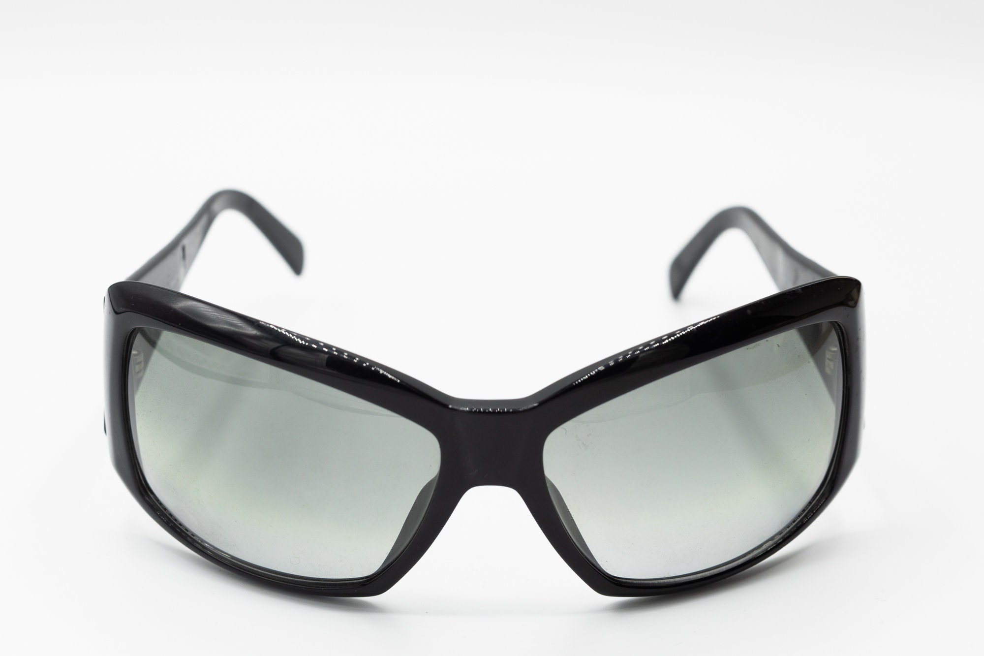 2000s Versace Squared Wrap Sunglasses Black 4069/B - Etsy