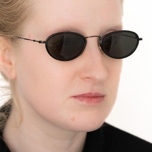 2000s ARMANI 248s vintage oval sunglasses matte grey small