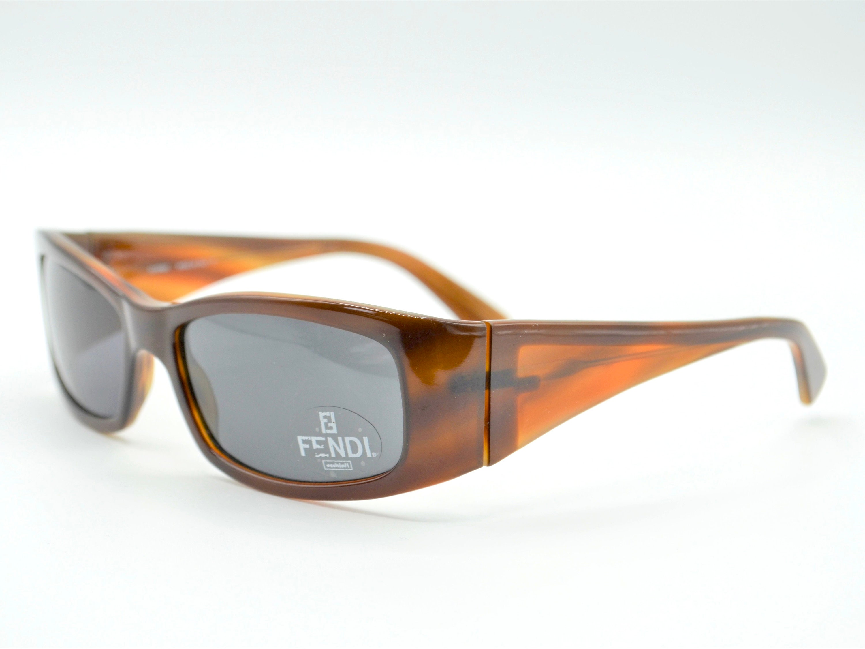 Fendi Vintage Sunglasses 90s Squared Narrow Brown SL 7736 - Etsy