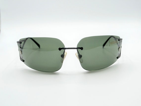 Versace Sunglasses 2000s Vintage Squared Rimless Metal 2026 - Etsy