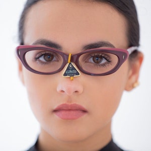 1950s Persol Ratti vintage eyeglasses, purple cat eye frame