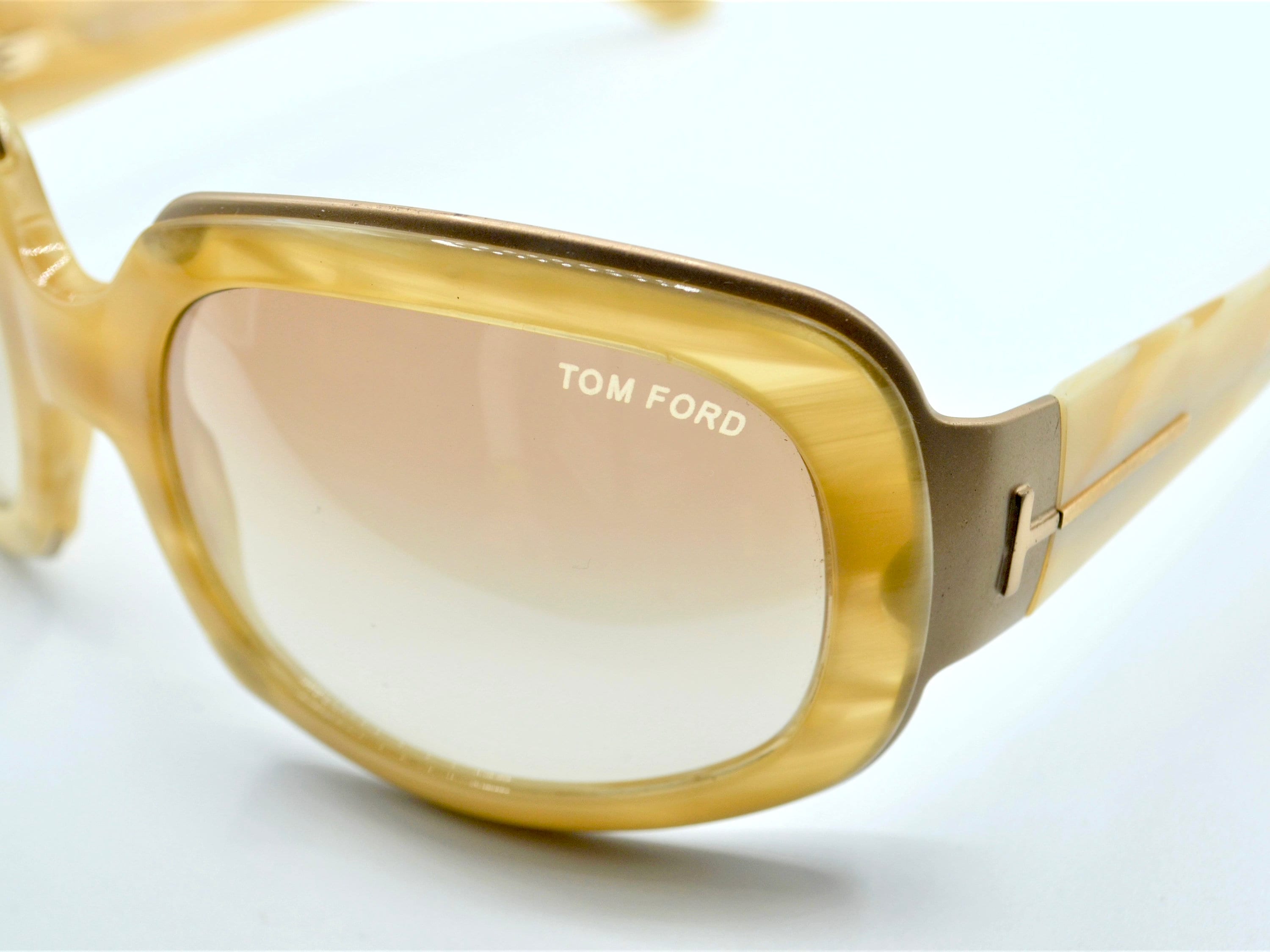 TOM FORD Sunglasses Oversized Round Beige 2000s Lisa TF28 - Etsy