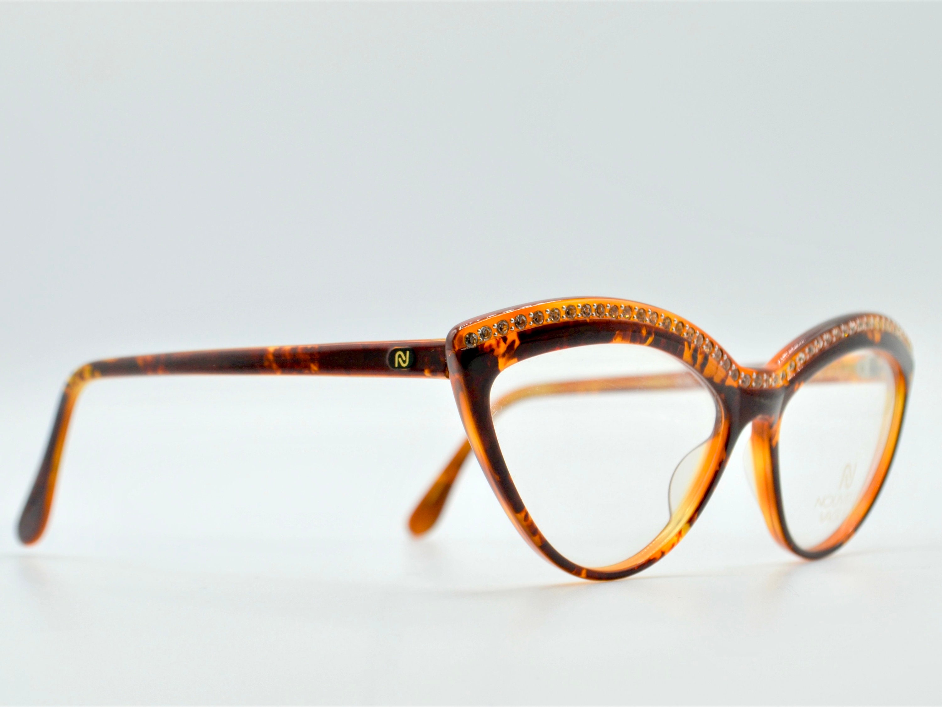 80s Vintage Eyeglasses Cat Eye Tortoise and Rhinestones - Etsy