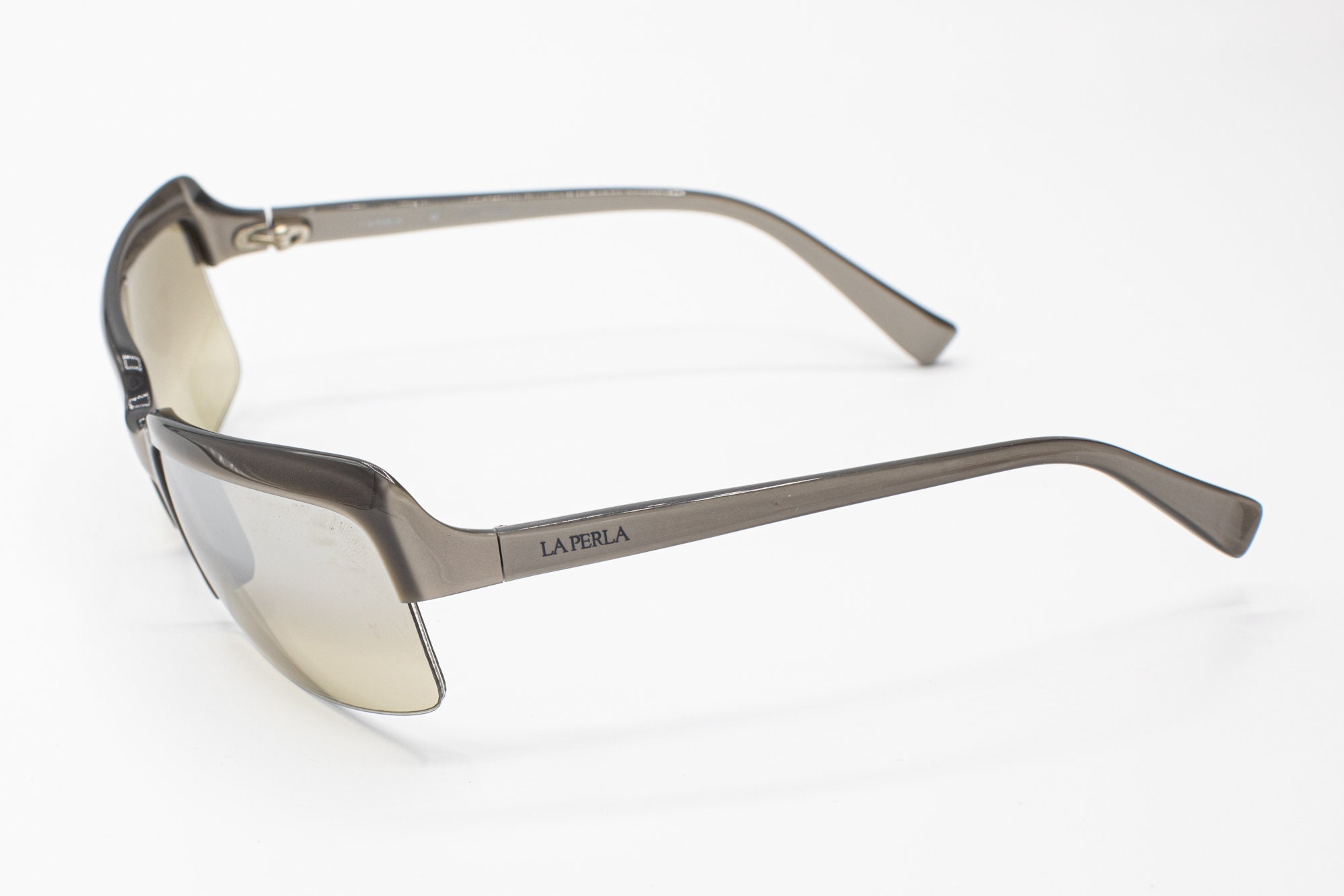 La Perla 2000s Half Rim Sunglasses Pearl Grey 063 - Etsy