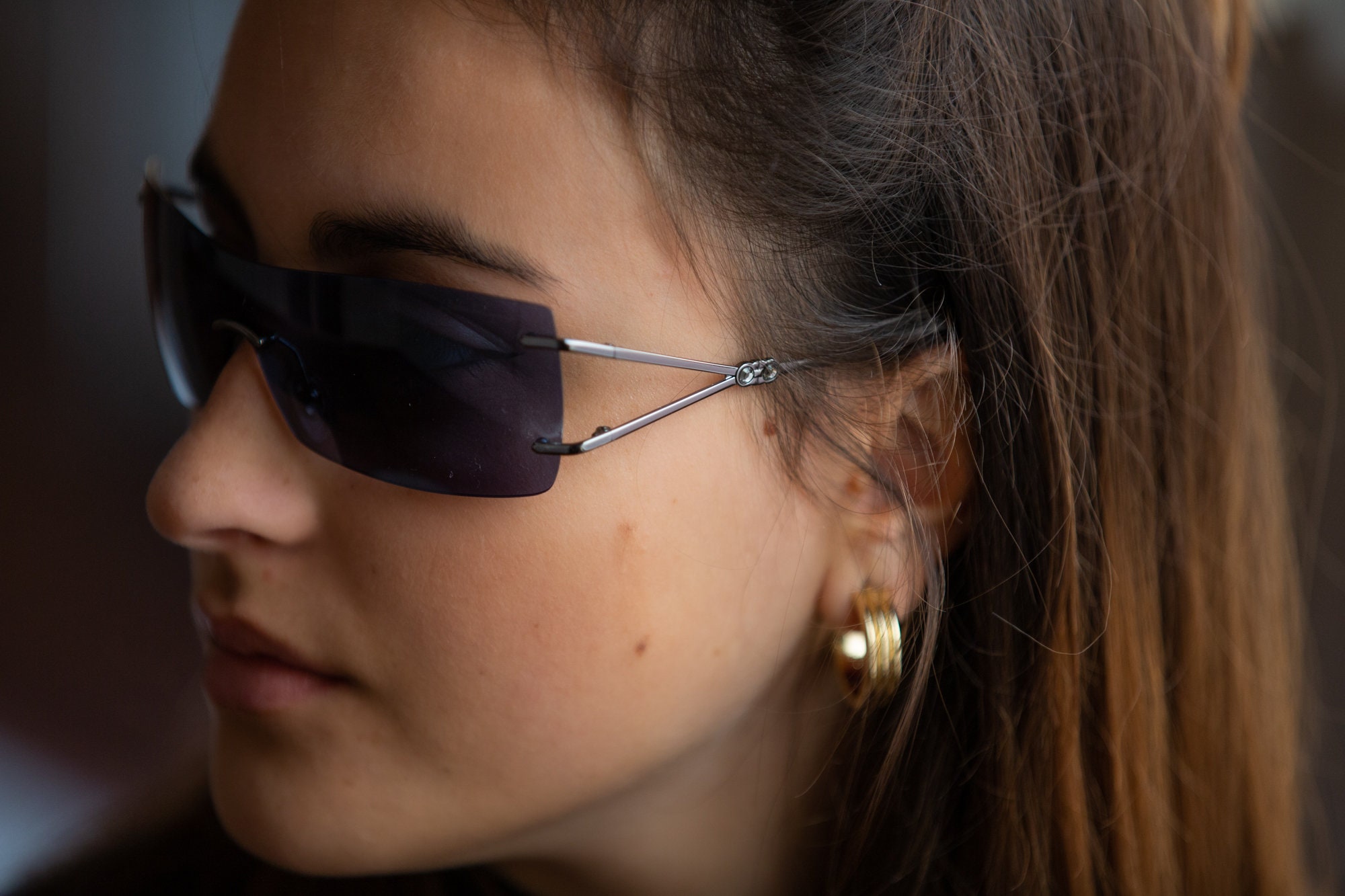 Salvatore Ferragamo Rimless Sunglasses 1070-B Salvatore Ferragamo SF1047 511/61 Clear Silver Rimless  main image 4