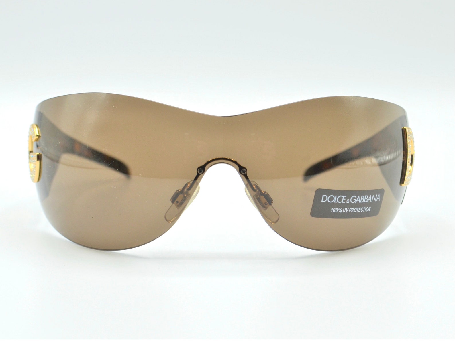 2000s visor sunglasses Dolce & Gabbana women's rhinestones | Etsy