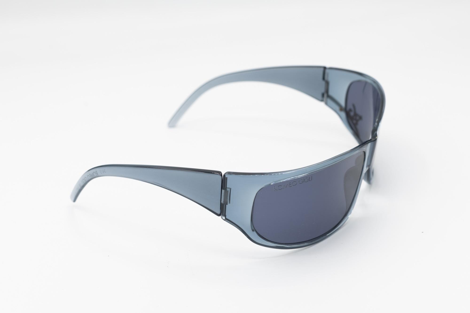 Wrap Blue Sunglasses, ROMEO GIGLI 63605, Y2K Clear Frame - Etsy display picture 1