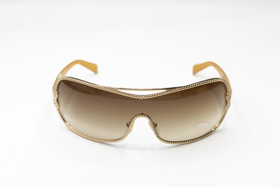 2000s PRADA 62H Rimless Shield Sunglasses Beige - Etsy