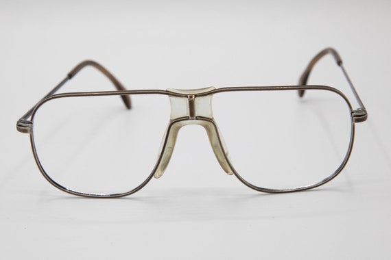 Lunettes Vintage VILLAGE By Marcolin 725 - Monture Carrée Marron Argenté, Neuve Sans étiquette