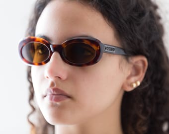 Moschino 90s vintage sunglasses oval tortoise 3502s