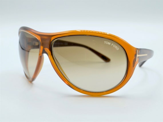 2000s Tom Ford sunglasses gold rims translucent b… - image 5