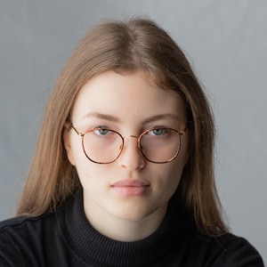 1990s ARMANI 150 vintage eyeglasses rounded tortoise and gold