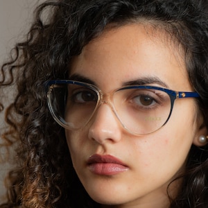 Gucci vintage cat eye eyeglasses women 1980s blue translucent GG52