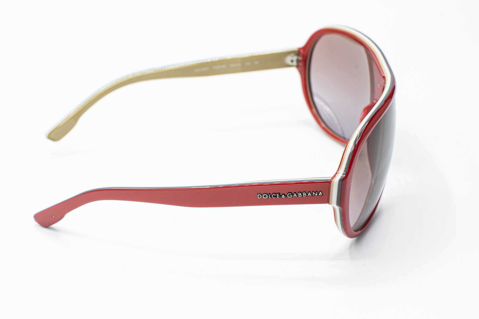 2000s Dolce & Gabbana Aviator Sunglasses Red Italy Flag 4057