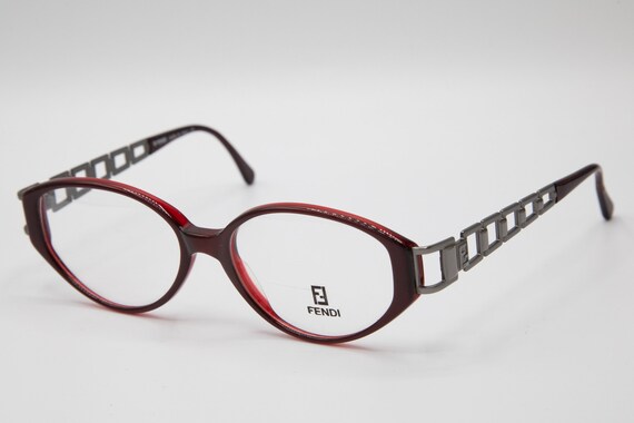 90s Fendi Oval Vintage Glasses Bordeaux VL 7536 - Etsy