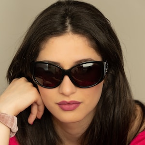 La Perla Sunglasses 2000s Marble Grey With Rhinestones Spe078s 
