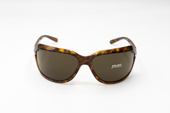2000s PRADA 14G Oval Wrap Sunglasses Tortoise - Etsy