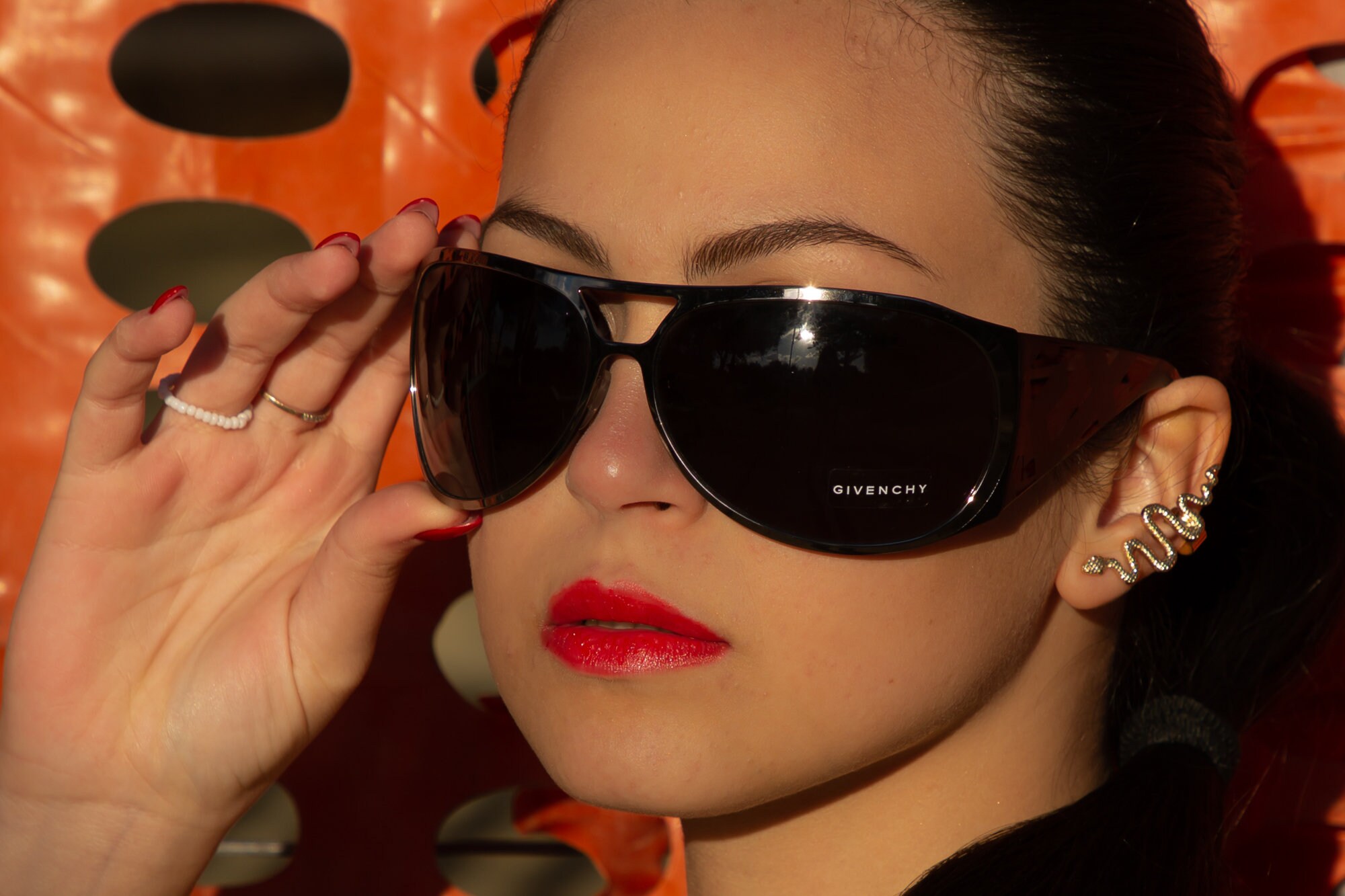 ??RARE GIVENCHY 2000s WRAP AROUND RHINESTONE SUNGLASSES??. *FREE SHIPPING* 2000s GIVENCHY SGV219 Aviator Sunglasses - Etsy main image 2