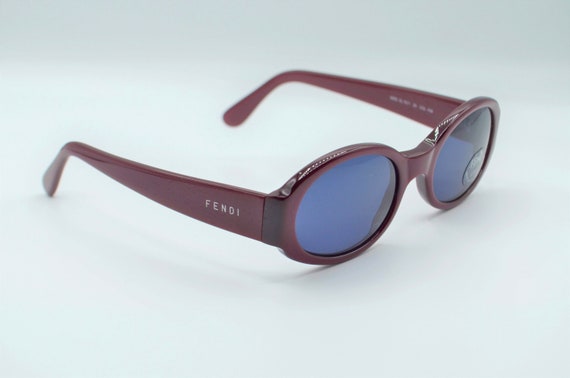 Vintage sunglasses Fendi 1990s oval bordeaux 7571 - image 4