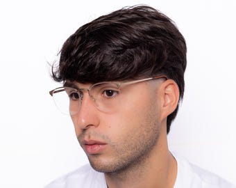 1980s PERSOL RATTI Alcor vintage half rim eyeglasses gold metal