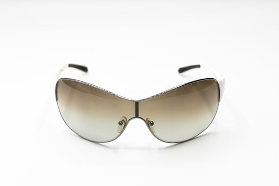 2000s Prada 54G Rounded Shield Sunglasses - Etsy