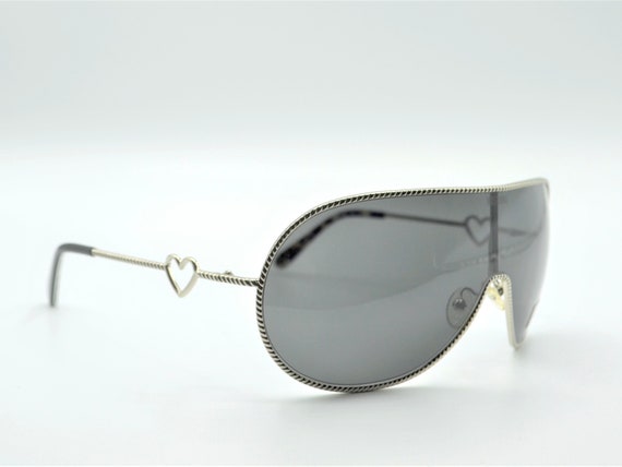 2000s shield sunglasses vintage rounded Moschino … - image 2