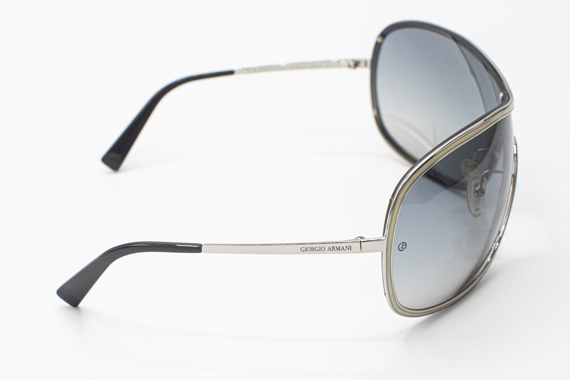Armani 2000s Shield Wrap Sunglasses Silver Metal 562s - Etsy  display picture 3
