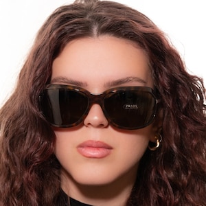 2000s PRADA 14G oval wrap sunglasses tortoise