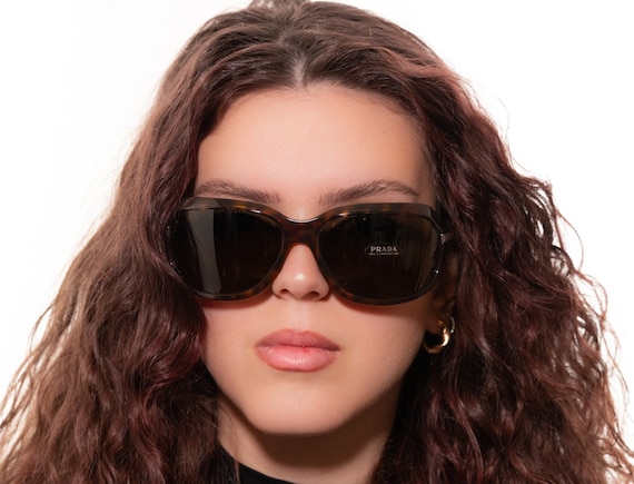 2000s PRADA 14G Oval Wrap Sunglasses Tortoise - Etsy
