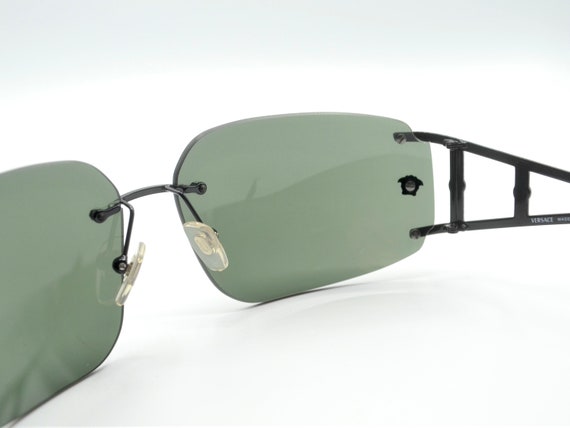 Versace Men's Rimless Metal Aviator Sunglasses