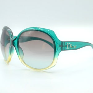 CHRISTIAN DIOR Glossy 1 colorful rounded wrap sunglasses green and yellow 2000s image 5