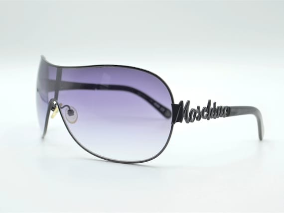 Authentic MOSCHINO SHIELD Sunglasses Moschino Shield Sunglasses 2000s Metal Black With Gradient  main image 4