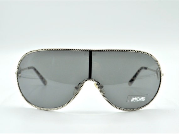 2000s shield sunglasses vintage rounded Moschino … - image 1