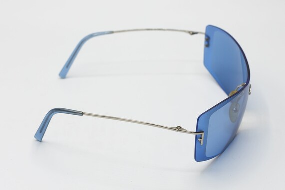 Fendi 2000s Shield Sunglasses Wrap Blue Rimless SL7401 