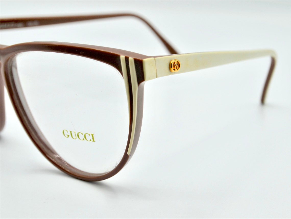 Gucci vintage women's eyeglasses large cat eye 1980s Etsy