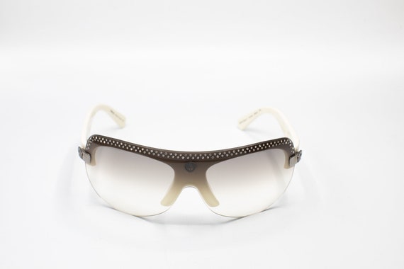 2000s VERSACE 4045-V small shield sunglasses whit… - image 2