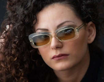La Perla 2000s sunglasses squared translucent beige SPE03