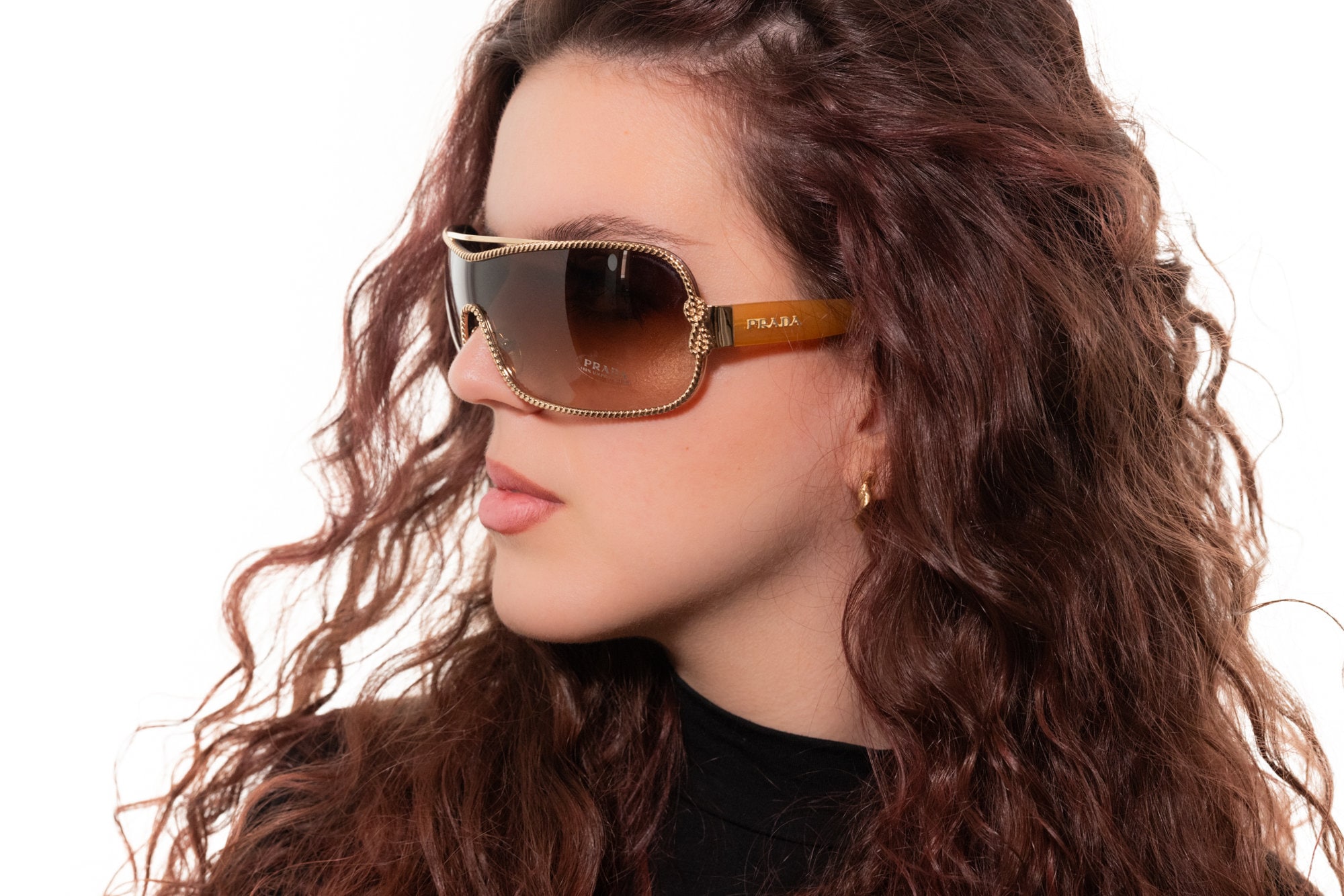 2000s PRADA 62H Rimless Shield Sunglasses Beige - Etsy Canada