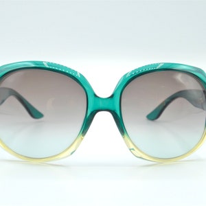 CHRISTIAN DIOR Glossy 1 colorful rounded wrap sunglasses green and yellow 2000s image 2