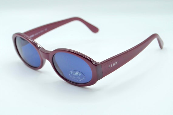 Vintage sunglasses Fendi 1990s oval bordeaux 7571 - image 6