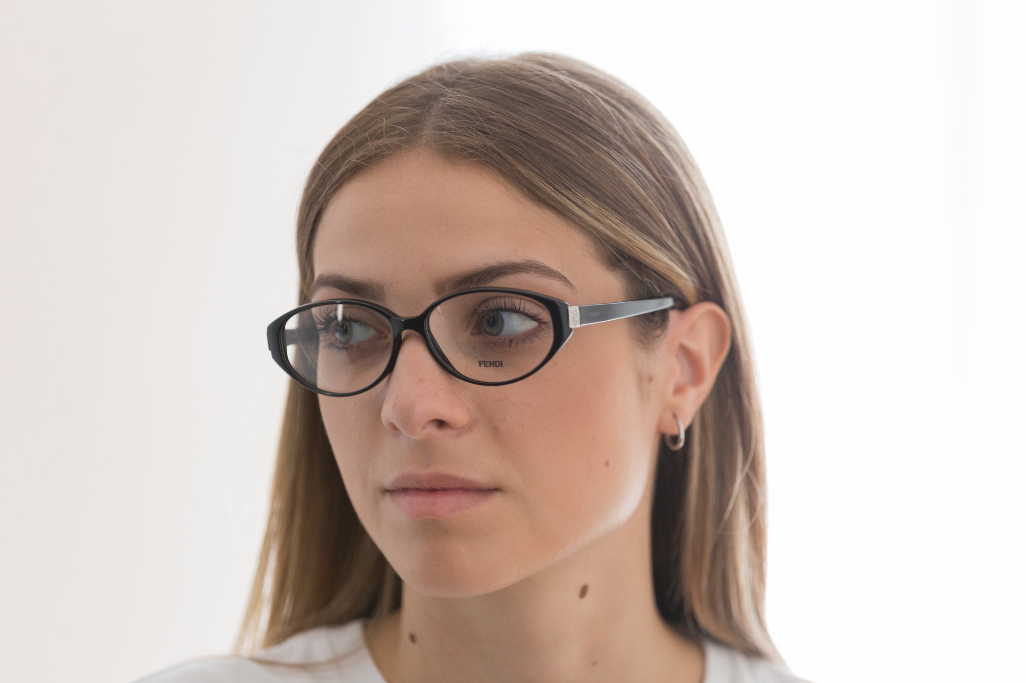 廃盤 90s〜2000s FENDI ハーフリムメガネ デッドストック Y2K y2k 90s Fendi Sunglasses Womens Brown Round Oversized Brown