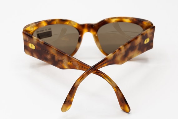 Valentino Tortoise shell wrap rhinestone sunglasses w/case Valentino sunglass case - Gem main image 3