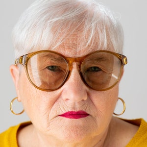 80s Dior vintage sunglasses round clear brown plastic 2210