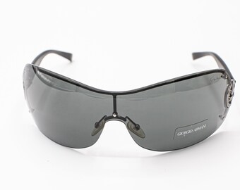 2000s Rimless Shield Sunglasses Armani Black 427s - Etsy