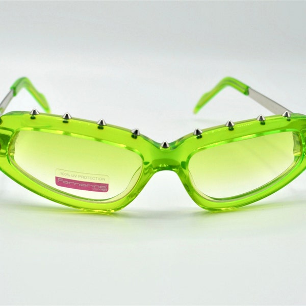 Fornarina Punky sunglasses studded fluo green 2000s