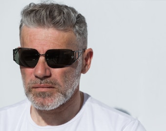 Versace sunglasses 2000s vintage squared rimless metal 2026