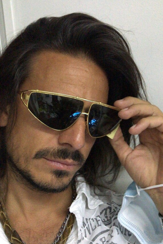 Versace S35 gold metal pilot aviator vintage sungl
