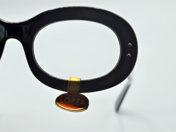 1960s Lozza eyeglasses vintage glossy black oval … - image 8