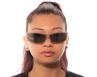 Y2K wraparound sunglasses, POLICE 1437, translucent brown
